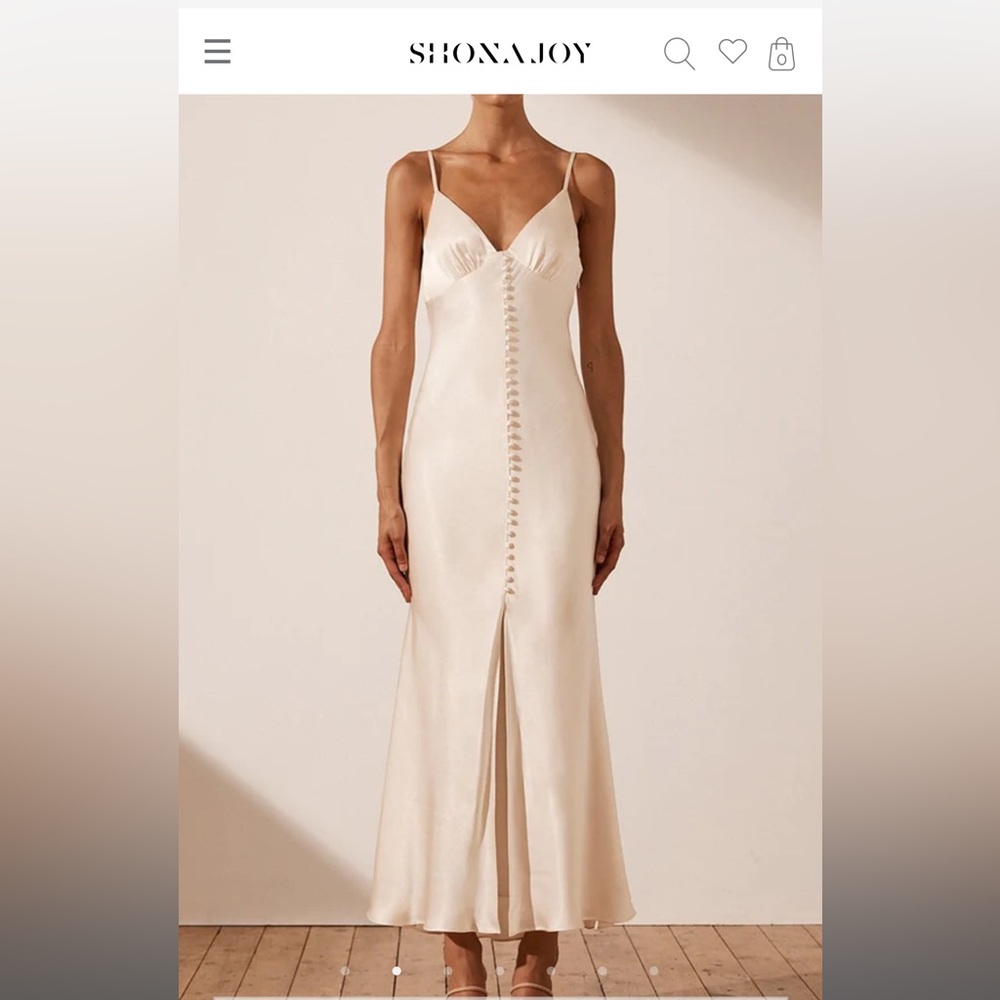Shona Joy La Lune Bias Slip Dress in Cream - size 2